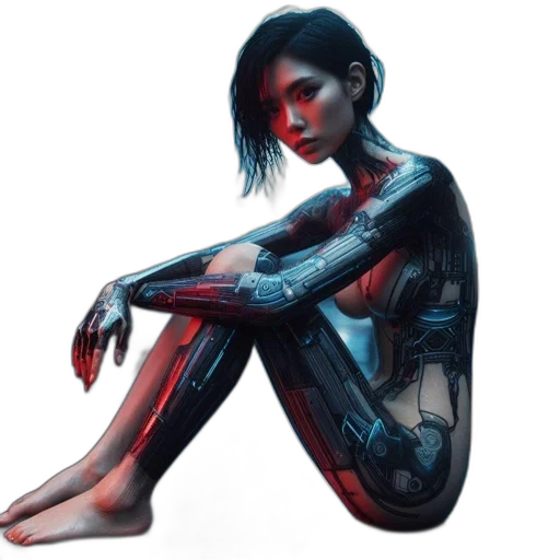 robot, face, cyberpunk, concept art transparent PNG cut-out