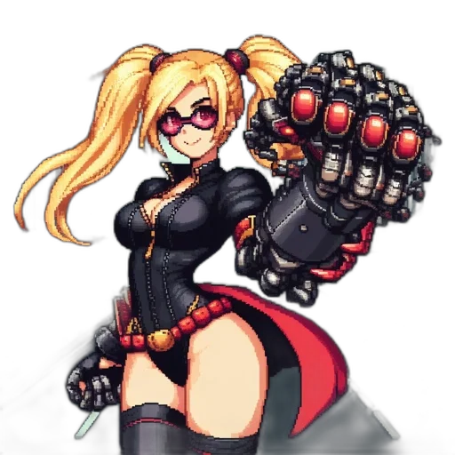 weapon, robot, staff, pixel art transparent PNG cut-out