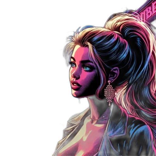 hair, face, jacket, concept art transparent PNG cut-out