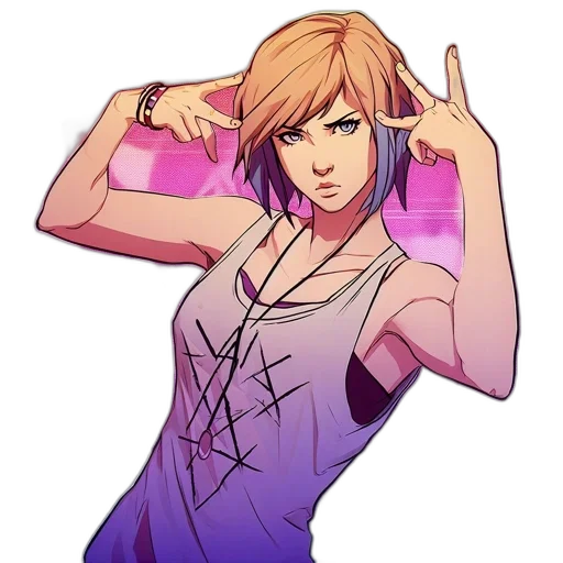 anime, pixel art, cartoon, vaporwave transparent PNG cut-out