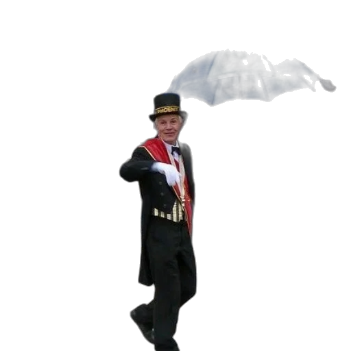 umbrella, staff, hat, jacket transparent PNG cut-out