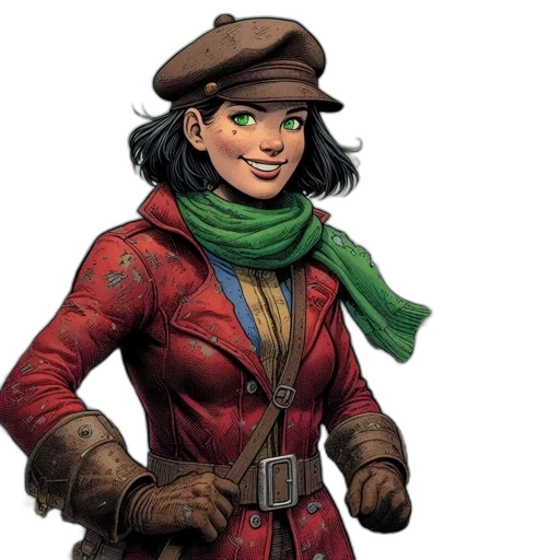 jacket, comic book art, concept art, fantasy art transparent PNG cut-out