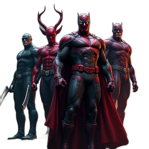 concept art, comic book art, 3d render, red transparent PNG cut-out