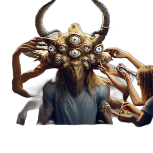 mask, creature, face, staff transparent PNG cut-out