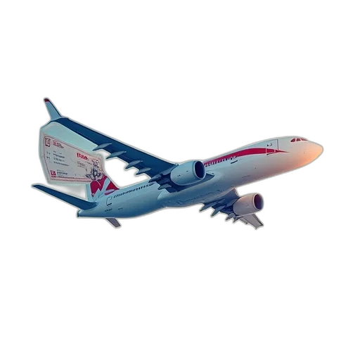 3d render, photorealistic, plane, boarding transparent PNG cut-out