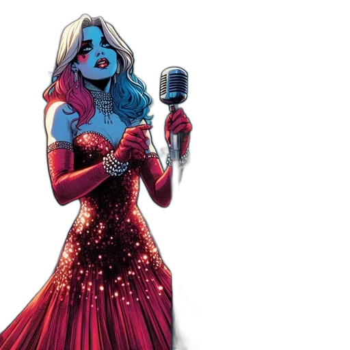 comic book art, concept art, woman, long transparent PNG cut-out