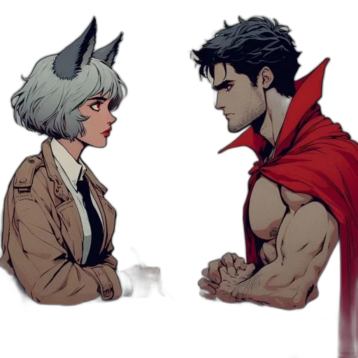 comic book art, concept art, anime, fantasy art transparent PNG cut-out