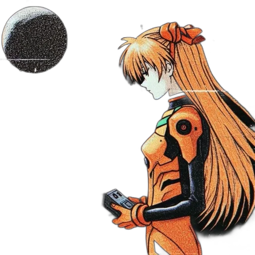 robot, staff, dress, comic book art transparent PNG cut-out