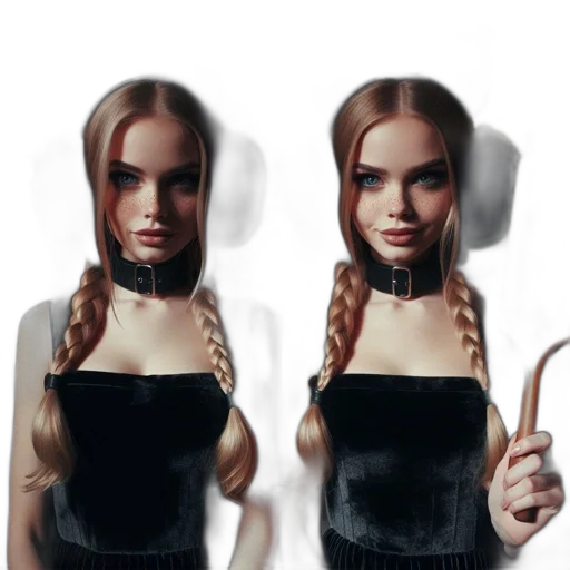 hair, dress, staff, jewelry transparent PNG cut-out