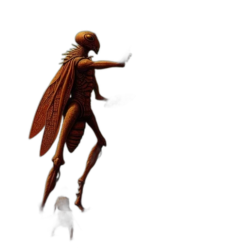 creature, dragon, robot, staff transparent PNG cut-out