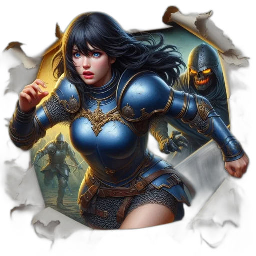 fantasy art, comic book art, concept art, photorealistic transparent PNG cut-out