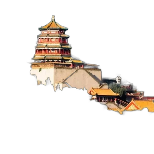 dragon, building, concept art, photorealistic transparent PNG cut-out