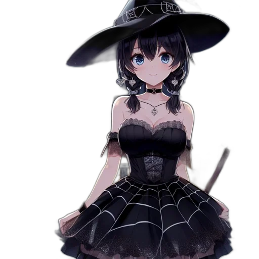dress, hat, staff, mask transparent PNG cut-out