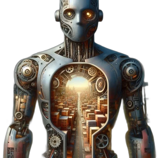 robot, cyberpunk, concept art, comic book art transparent PNG cut-out