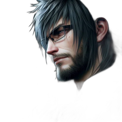 face, hair, staff, dragon transparent PNG cut-out