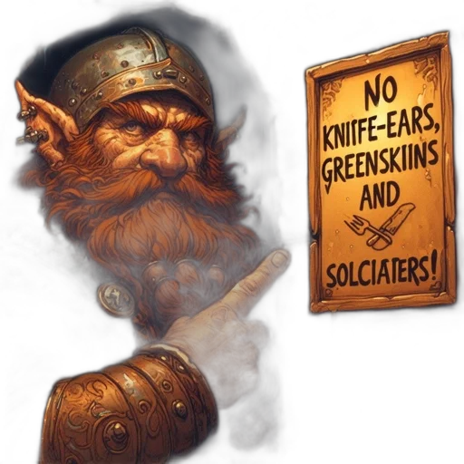 concept art, stern-looking, dwarf, beard transparent PNG cut-out