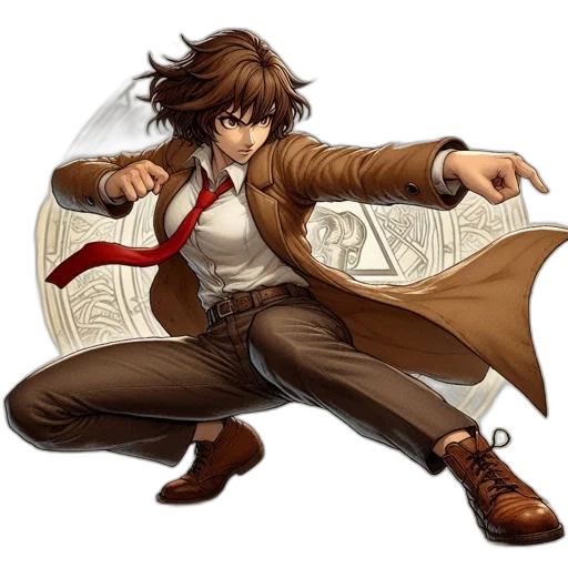 jacket, staff, concept art, comic book art transparent PNG cut-out