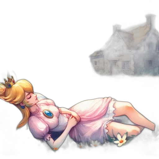 dress, crown, concept art, watercolor transparent PNG cut-out