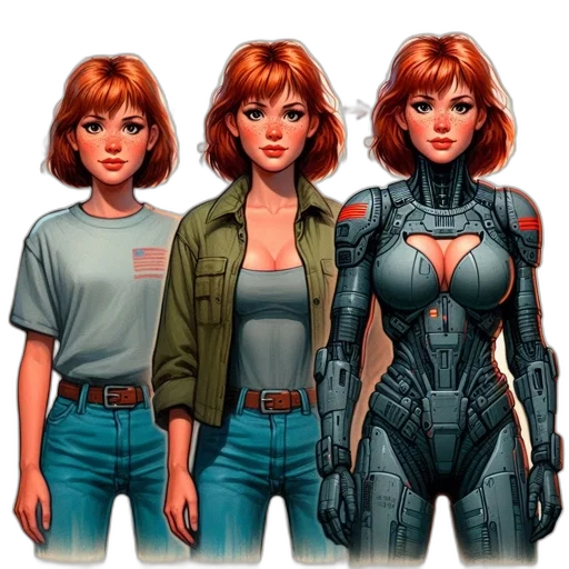 robot, comic book art, concept art, pixel art transparent PNG cut-out