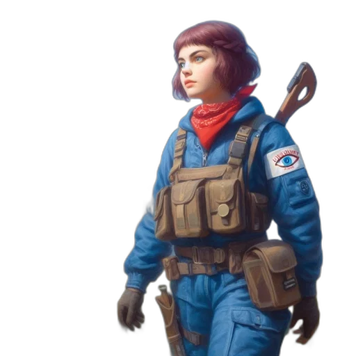 jacket, staff, weapon, concept art transparent PNG cut-out