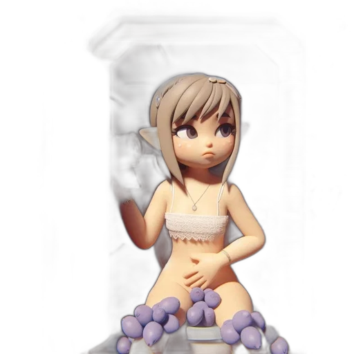 dress, bottle, staff, 3d render transparent PNG cut-out