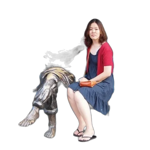 dress, creature, staff, animal transparent PNG cut-out