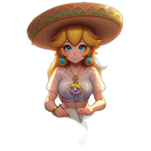 hat, staff, dress, jewelry transparent PNG cut-out