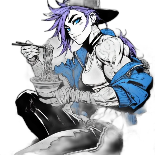 jacket, dragon, staff, weapon transparent PNG cut-out