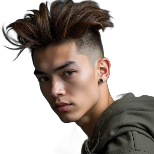 hair, face, jacket, hat transparent PNG cut-out