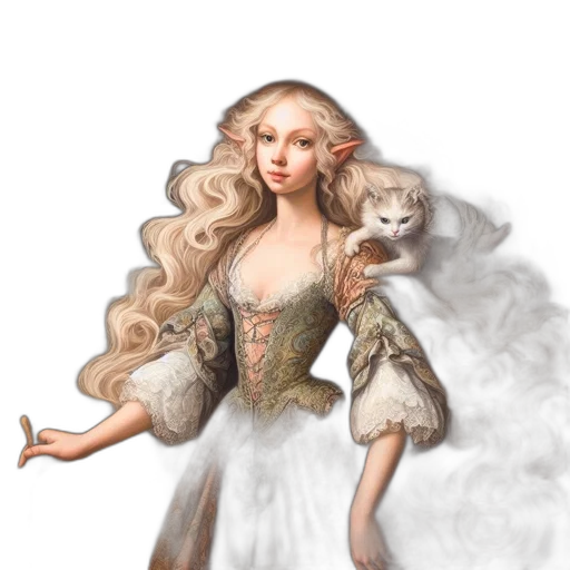 dress, fantasy art, concept art, photorealistic transparent PNG cut-out