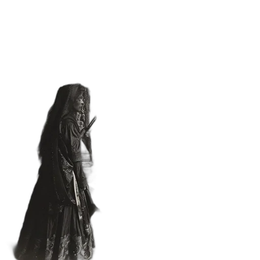 dress, hair, creature, mask transparent PNG cut-out