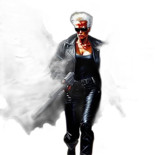 concept art, comic book art, cyberpunk, 3d render transparent PNG cut-out