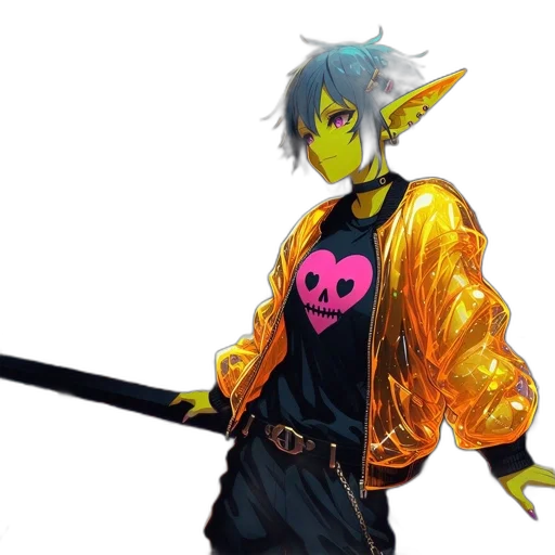 jacket, sword, staff, weapon transparent PNG cut-out
