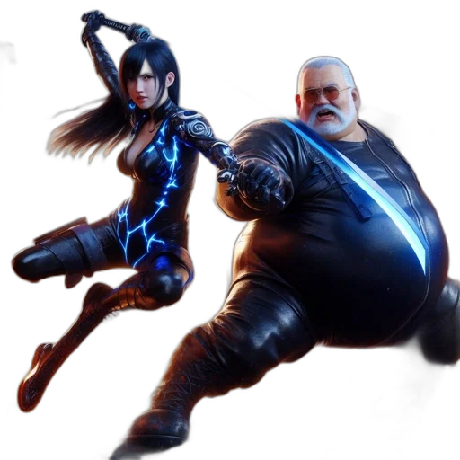 concept art, cyberpunk, 3d render, fantasy art transparent PNG cut-out