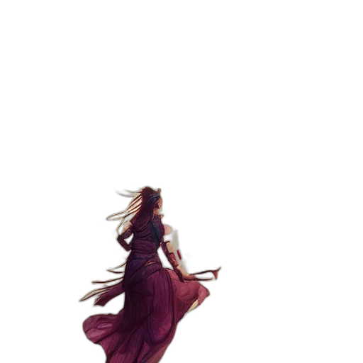 dress, dragon, creature, hair transparent PNG cut-out
