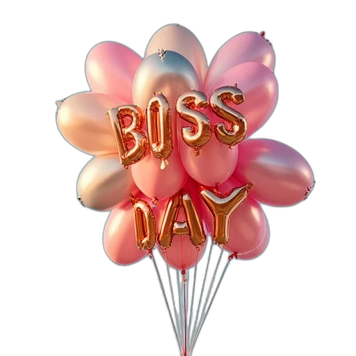 happy, boss, day, balloon transparent PNG cut-out