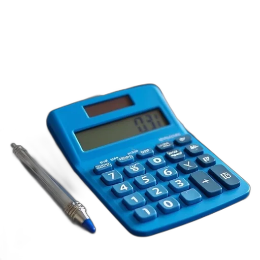 weapon, 3d render, blue, calculator transparent PNG cut-out