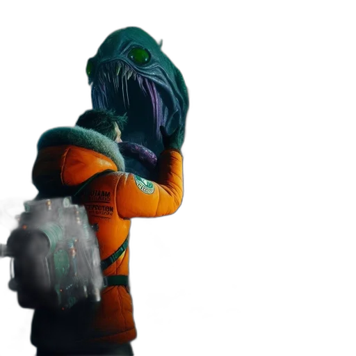jacket, mask, bottle, weapon transparent PNG cut-out