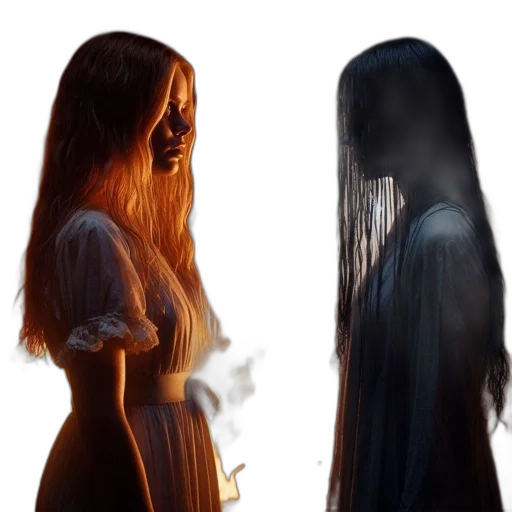 hair, dress, mask, concept art transparent PNG cut-out
