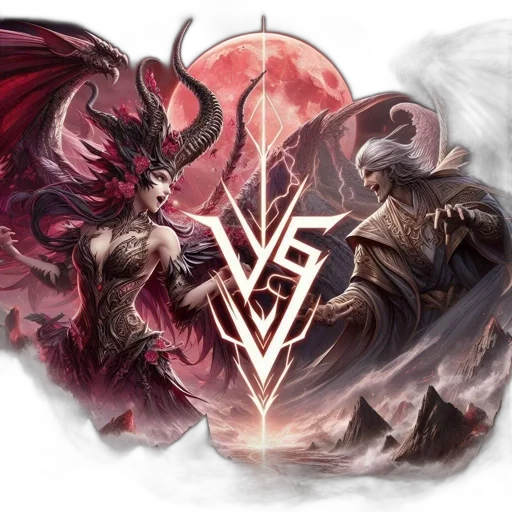 fantasy art, concept art, confrontation, between transparent PNG cut-out