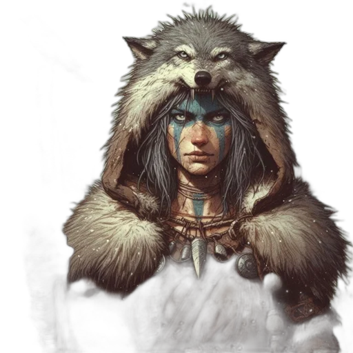 face, creature, staff, fantasy art transparent PNG cut-out