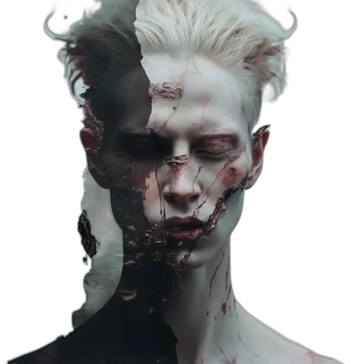 face, mask, creature, hair transparent PNG cut-out