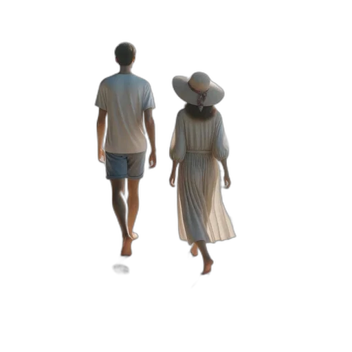 dress, hat, umbrella, 3d render transparent PNG cut-out