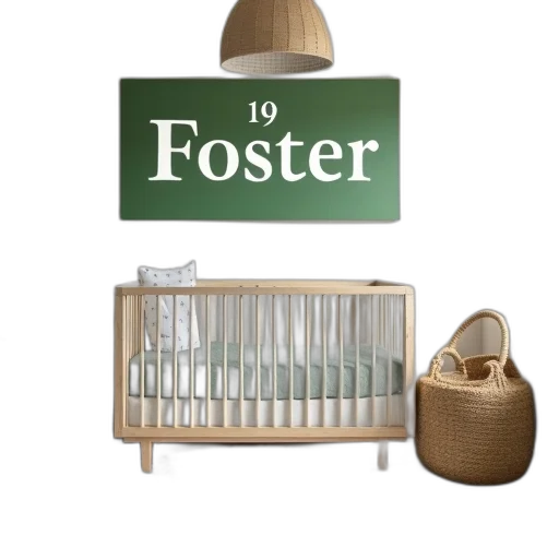 3d render, nursery, room, crib transparent PNG cut-out