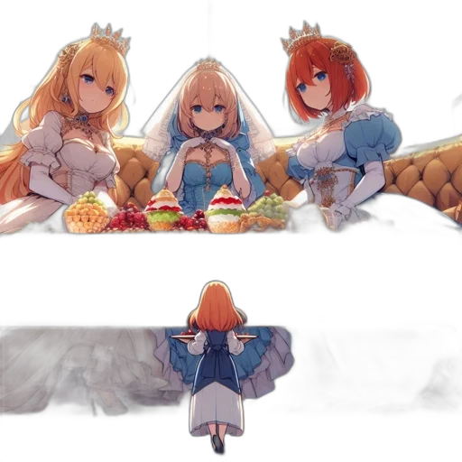 crown, food, dress, sword transparent PNG cut-out