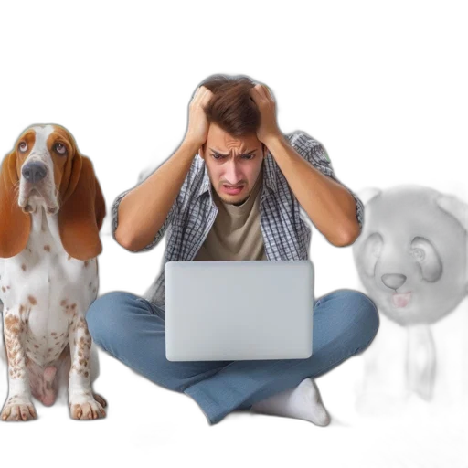 man, basset, hound, stuffed transparent PNG cut-out