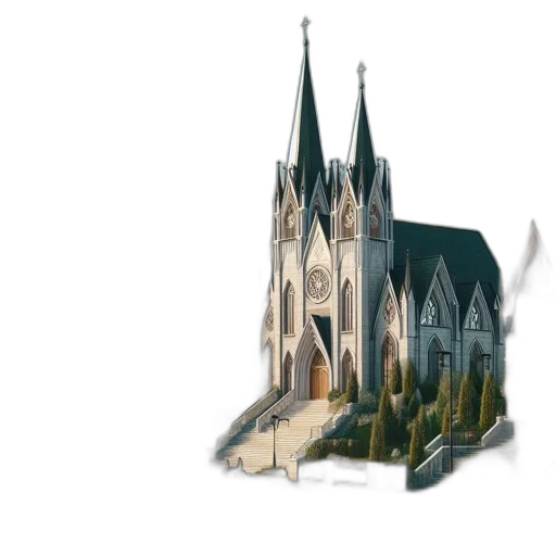 building, crown, 3d render, concept art transparent PNG cut-out