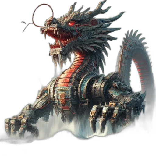 dragon, staff, creature, weapon transparent PNG cut-out