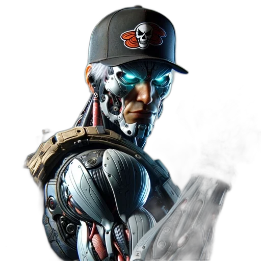 robot, concept art, cyberpunk, comic book art transparent PNG cut-out