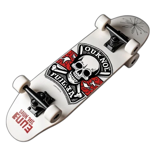 weapon, skateboard, black, white transparent PNG cut-out